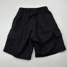 Load image into Gallery viewer, Boys PICKLES, black school cargo shorts, elasticated, GUC, size 4,  
