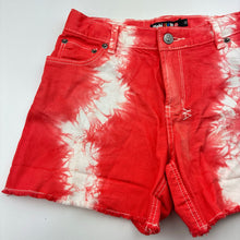 Load image into Gallery viewer, Girls Ksubi Kid, tie dyed stretch denim shorts, adjustable, EUC, size 12,  