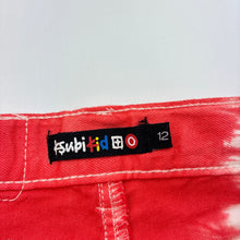 Load image into Gallery viewer, Girls Ksubi Kid, tie dyed stretch denim shorts, adjustable, EUC, size 12,  