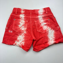 Load image into Gallery viewer, Girls Ksubi Kid, tie dyed stretch denim shorts, adjustable, EUC, size 12,  