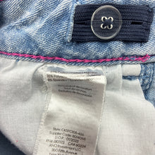 Load image into Gallery viewer, Girls Calvin Klein Jeans, blue stretch denim skirt, L: 32cm, W: 30cm across, GUC, size 8,  