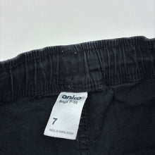 Load image into Gallery viewer, Boys Anko, black stretch cotton shorts, elasticated, GUC, size 7,  