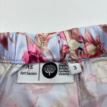 Load image into Gallery viewer, Girls Royal Botanic Gardens Victoria, Art Series floral satin pyjama shorts, GUC, size 3,  