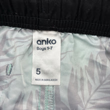 Load image into Gallery viewer, Boys Anko, lightweight board shorts, elasticated, EUC, size 5,  