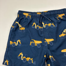 Load image into Gallery viewer, Boys Anko, lightweight board shorts, elasticated, diggers, GUC, size 6,  
