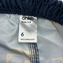 Load image into Gallery viewer, Boys Anko, lightweight board shorts, elasticated, diggers, GUC, size 6,  