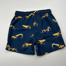 Load image into Gallery viewer, Boys Anko, lightweight board shorts, elasticated, diggers, GUC, size 6,  
