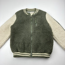 Load image into Gallery viewer, Unisex E of M, fleece lined teddy fleece zip up sweater, GUC, size 3,  