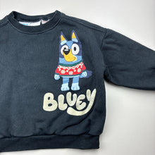 Load image into Gallery viewer, Unisex Zara, Bluey fleece lined sweater / jumper, wash fade, FUC, size 3-4,  