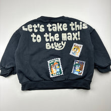 Load image into Gallery viewer, Unisex Zara, Bluey fleece lined sweater / jumper, wash fade, FUC, size 3-4,  