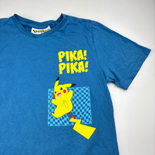 Load image into Gallery viewer, Boys Pokemon, blue cotton tee / top, Pikachu, EUC, size 10,  