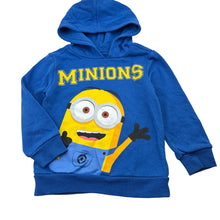 Load image into Gallery viewer, Unisex Minions, blue fleece lined hoodie sweater, GUC, size 4,  