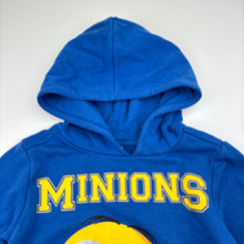 Load image into Gallery viewer, Unisex Minions, blue fleece lined hoodie sweater, GUC, size 4,  