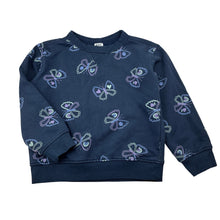 Load image into Gallery viewer, Girls Anko, navy fleece lined sweater / jumper, butterflies, GUC, size 5,  