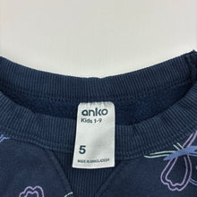 Load image into Gallery viewer, Girls Anko, navy fleece lined sweater / jumper, butterflies, GUC, size 5,  