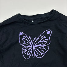 Load image into Gallery viewer, Girls Brilliant Basics, black cotton long sleeve top, butterfly, GUC, size 4,  