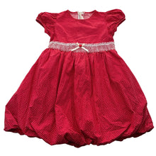 Load image into Gallery viewer, Girls Flower Girl, red &amp; white spot bubble party / formal dress, GUC, size 4, L: 55cm