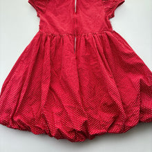 Load image into Gallery viewer, Girls Flower Girl, red &amp; white spot bubble party / formal dress, GUC, size 4, L: 55cm
