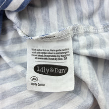 Load image into Gallery viewer, Girls Lily &amp; Dan, striped cotton tee / top, no size, armpit to armpit: 31.5cm, GUC, size 2-3,  