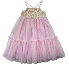 Load image into Gallery viewer, Girls Target, tulle &amp; sequin party dress, mark &amp; small hole in tulle right skirt, FUC, size 2, L: 56cm