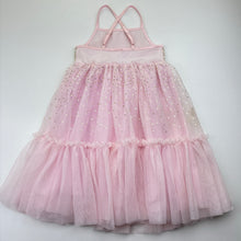 Load image into Gallery viewer, Girls Target, tulle &amp; sequin party dress, mark &amp; small hole in tulle right skirt, FUC, size 2, L: 56cm