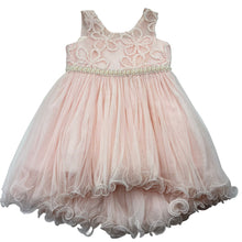 Load image into Gallery viewer, Girls American Princess, pink tulle party / formal dress, small marks front &amp; side skirt + back bow, FUC, size 4, L: 50cm at front