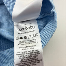 Load image into Gallery viewer, Unisex purebaby, organic cotton knit cardigan, EUC, size 0000,  