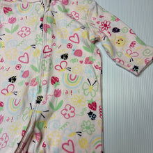 Load image into Gallery viewer, Girls Dymples, soft organic cotton zip coverall / romper, GUC, size 000,  
