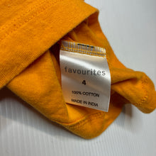 Load image into Gallery viewer, Unisex Favourites, orange cotton tee / top, GUC, size 4,  
