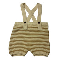 Load image into Gallery viewer, Unisex Baby Berry, knitted cotton suspender shorts, EUC, size 00,  