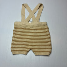 Load image into Gallery viewer, Unisex Baby Berry, knitted cotton suspender shorts, EUC, size 00,  