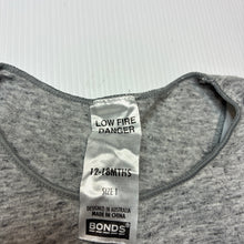Load image into Gallery viewer, Unisex Bonds, grey stretchy singletsuit romper, FUC, size 1,  