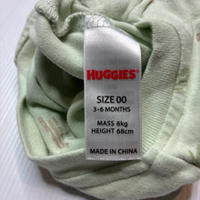 Load image into Gallery viewer, Unisex HUGGIES, soft organic cotton zip romper, GUC, size 00,  