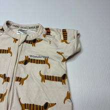Load image into Gallery viewer, Unisex Bonds, zip wondersuit / zippy / romper, dogs, GUC, size 00,  