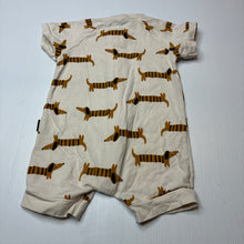 Load image into Gallery viewer, Unisex Bonds, zip wondersuit / zippy / romper, dogs, GUC, size 00,  
