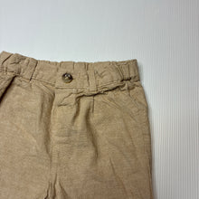 Load image into Gallery viewer, Boys Baby Baby, cotton / linen pants, adjustable, EUC, size 0,  