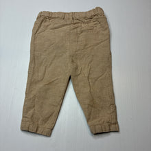 Load image into Gallery viewer, Boys Baby Baby, cotton / linen pants, adjustable, EUC, size 0,  