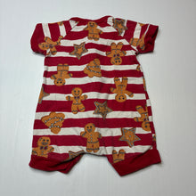 Load image into Gallery viewer, Unisex Bonds, Christmas zip wondersuit / zippy / romper, wash fade, FUC, size 00,  