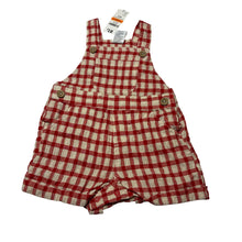 Load image into Gallery viewer, Unisex Baby Berry, checked cotton / viscose blend overalls / shortalls, NEW, size 00,  