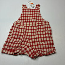 Load image into Gallery viewer, Unisex Baby Berry, checked cotton / viscose blend overalls / shortalls, NEW, size 00,  