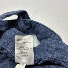 Load image into Gallery viewer, Unisex Anko, blue organic cotton romper + matching bib, EUC, size 00,  