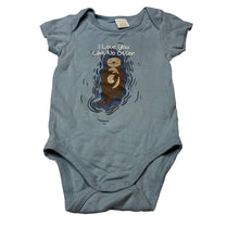 Load image into Gallery viewer, Unisex Baby Berry, soft cotton bodysuit / romper, otter, EUC, size 1,  