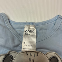 Load image into Gallery viewer, Unisex Anko, stretchy bodysuit / romper, koala, GUC, size 1,  