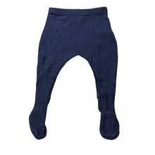 Load image into Gallery viewer, Unisex Bebe by Minihaha, blue knit footed leggings / bottoms, GUC, size 000,  