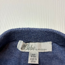 Load image into Gallery viewer, Unisex Bebe by Minihaha, blue knit footed leggings / bottoms, GUC, size 000,  