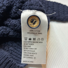 Load image into Gallery viewer, Unisex Bebe by Minihaha, navy knitted cotton cardigan, GUC, size 000,  