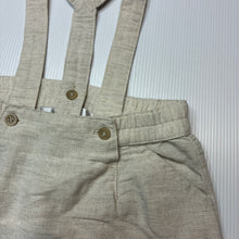 Load image into Gallery viewer, Boys Bebe by Minihaha, linen / cotton suspender shorts, elasticated, EUC, size 000,  