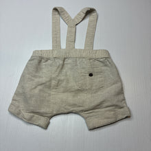 Load image into Gallery viewer, Boys Bebe by Minihaha, linen / cotton suspender shorts, elasticated, EUC, size 000,  