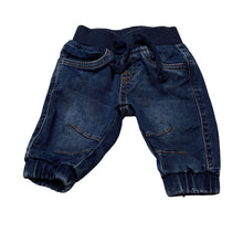 Load image into Gallery viewer, Unisex Bebe by Minihaha, stretch knit denim jeans, elasticated, EUC, size 000,  