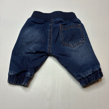 Load image into Gallery viewer, Unisex Bebe by Minihaha, stretch knit denim jeans, elasticated, EUC, size 000,  
